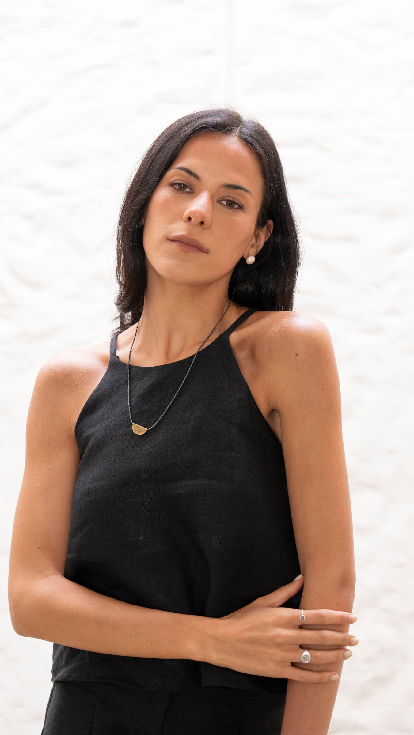 Top Brisa Lino - Negro