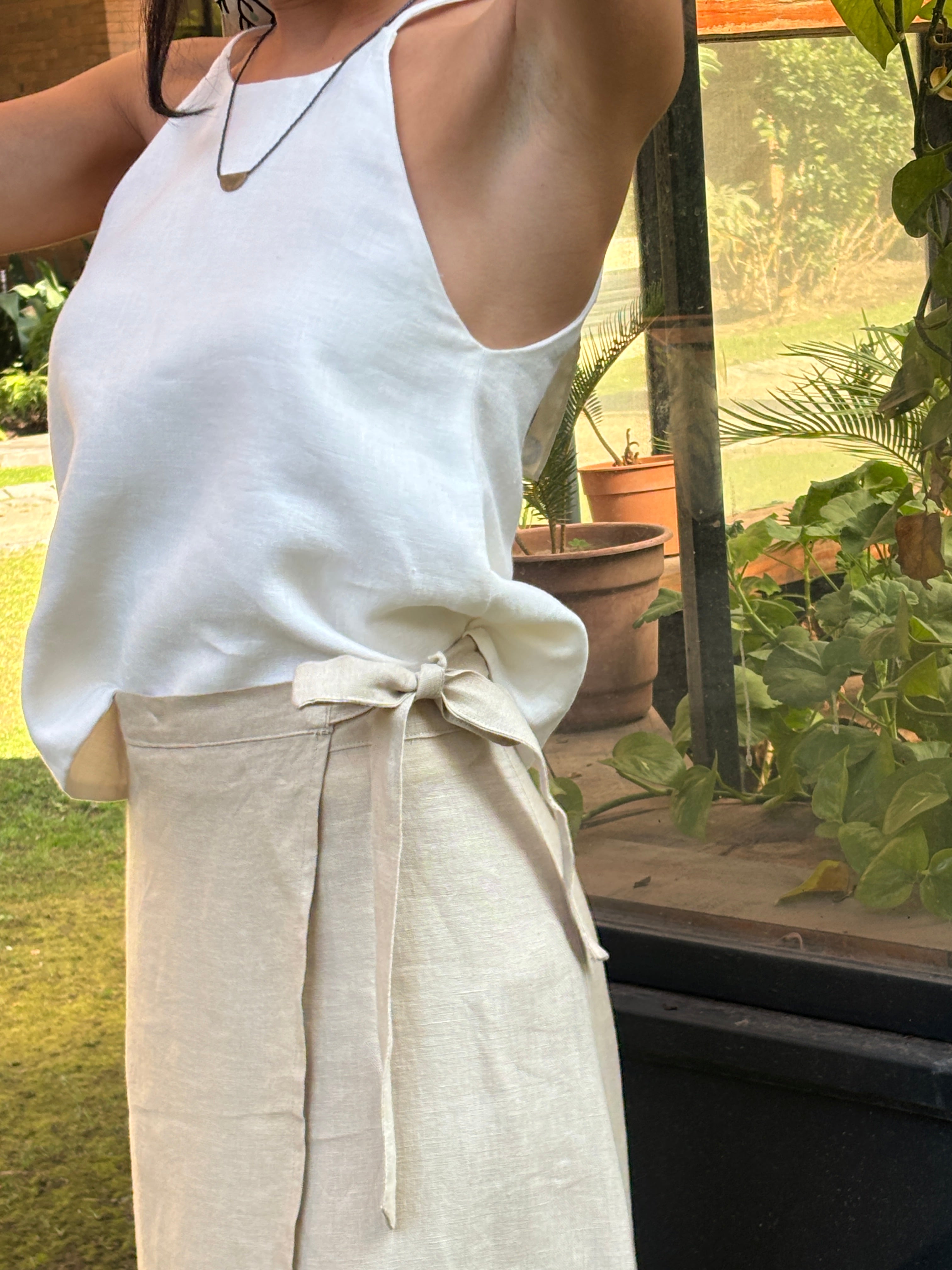 Top Jacinto Blanco 100% Lino