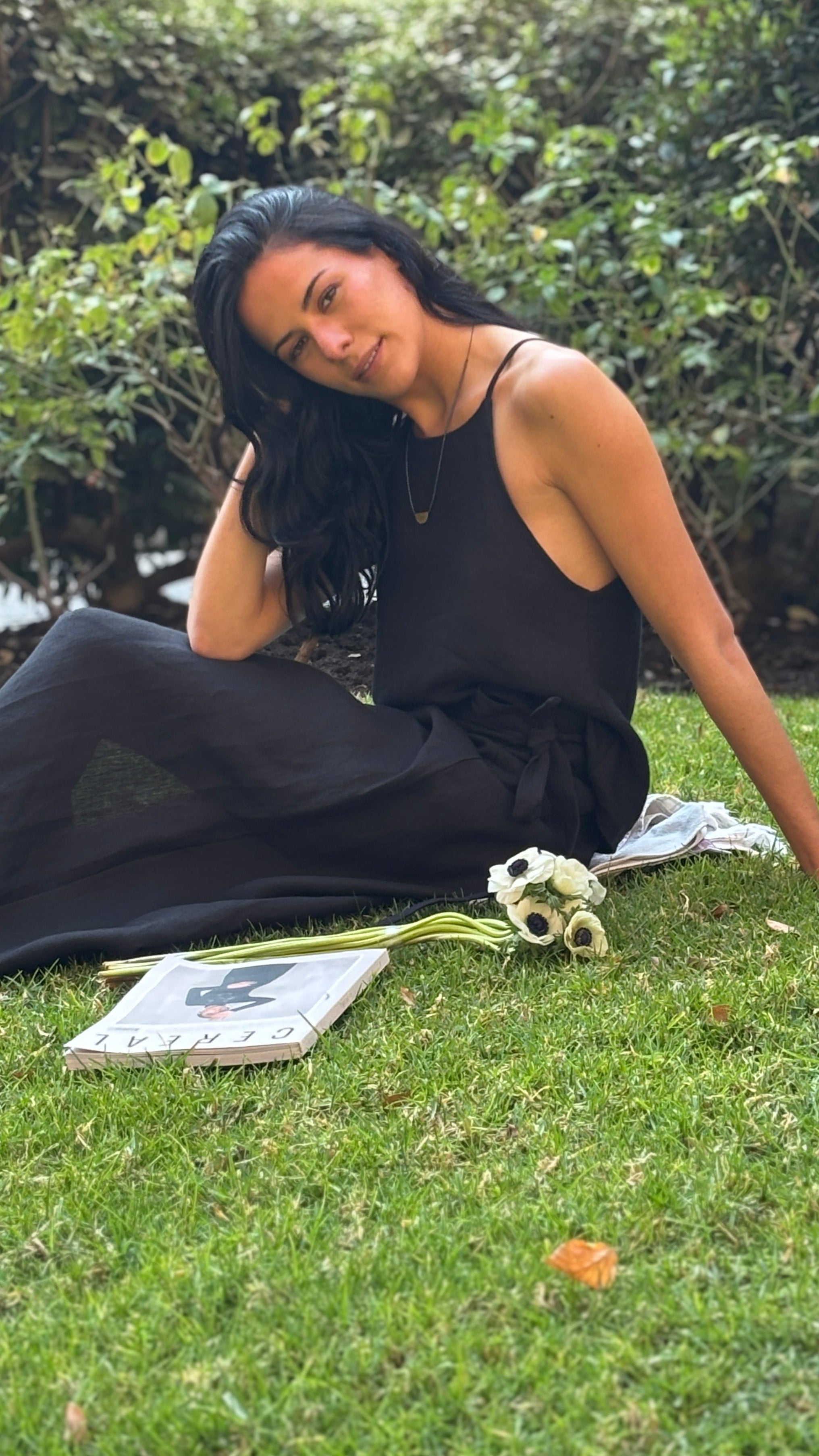 Top Jacinto Negro 100% Lino