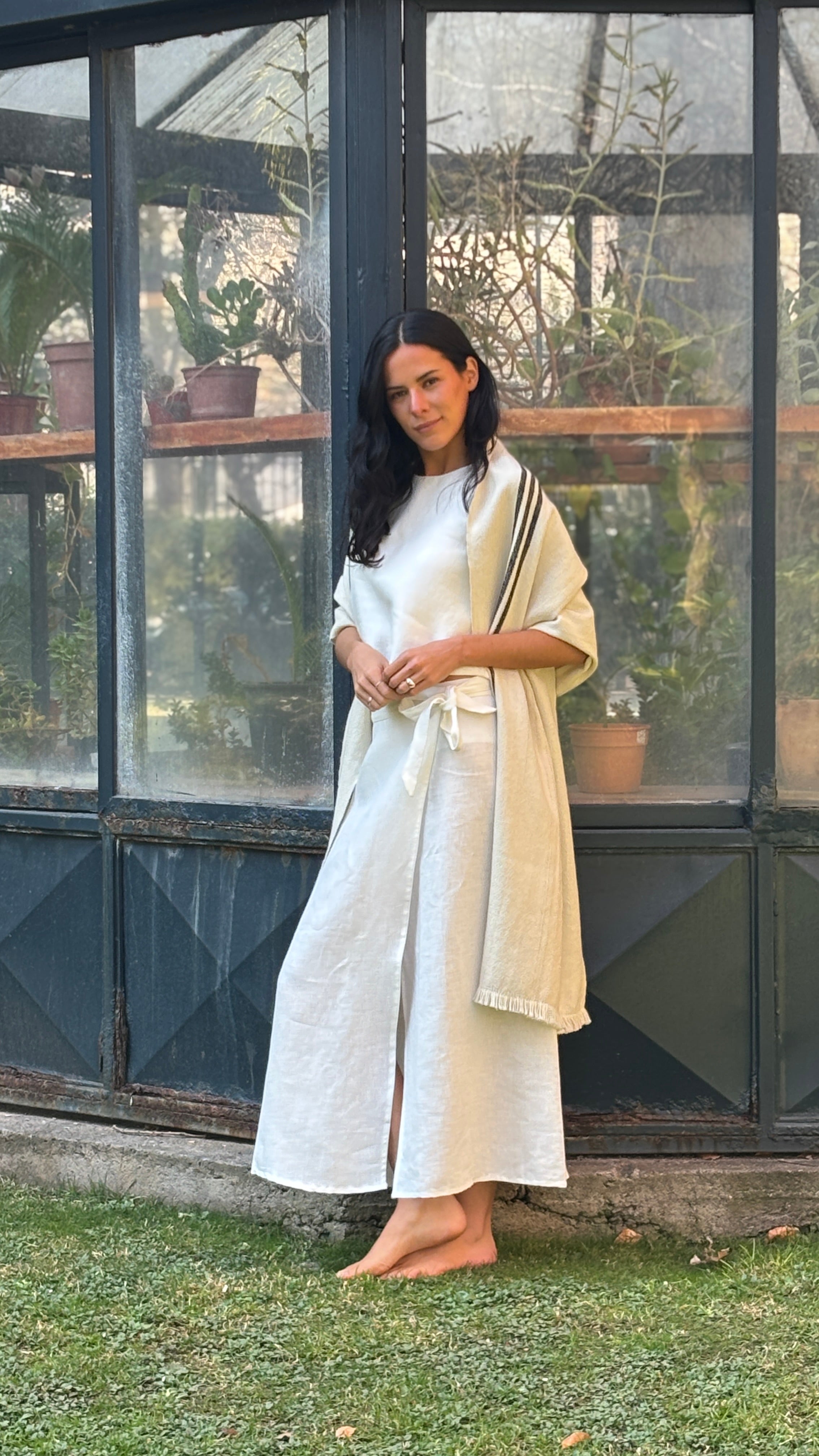 Echarpe 100% Alpaca Blanco