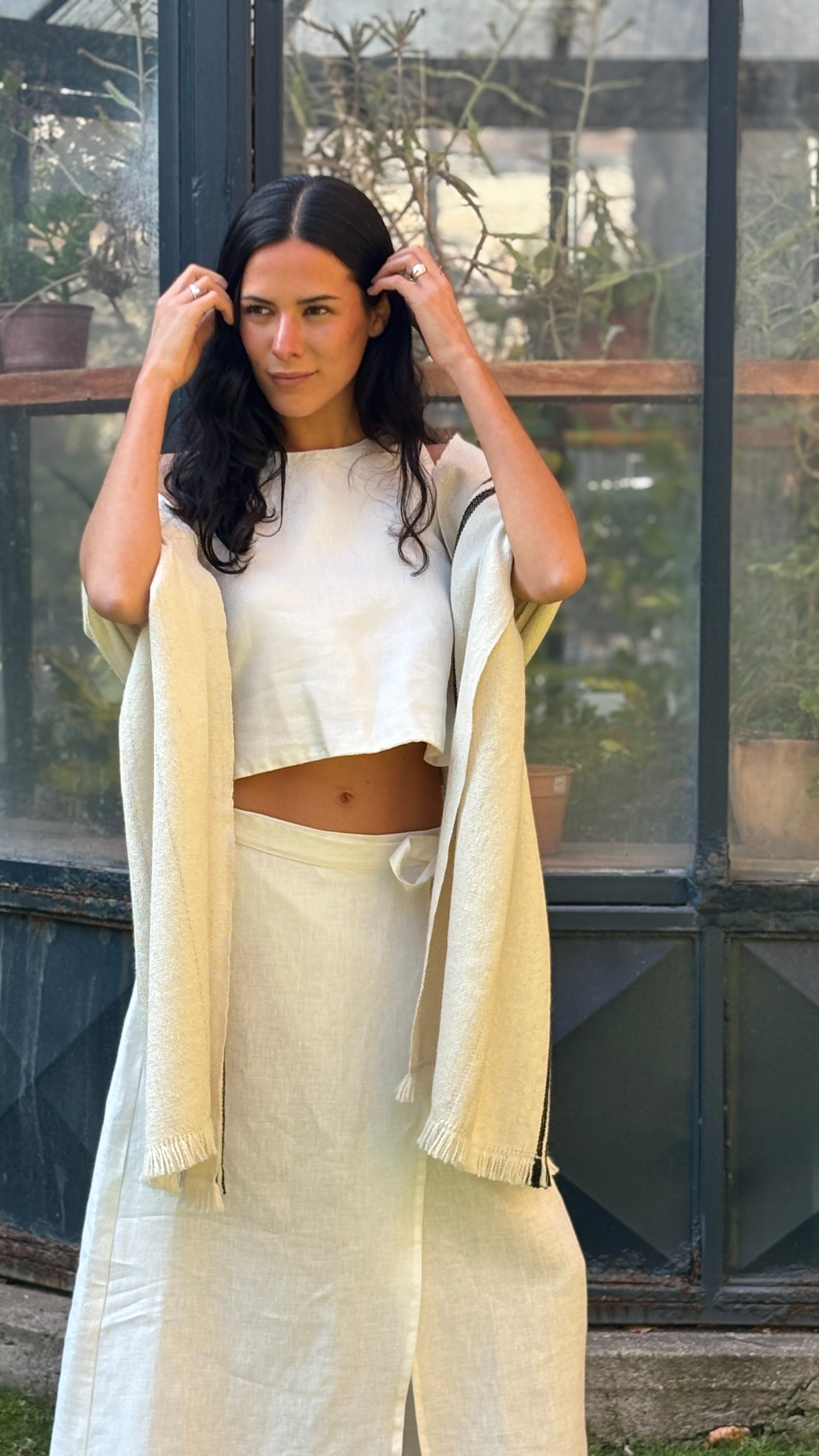 Echarpe 100% Alpaca Blanco