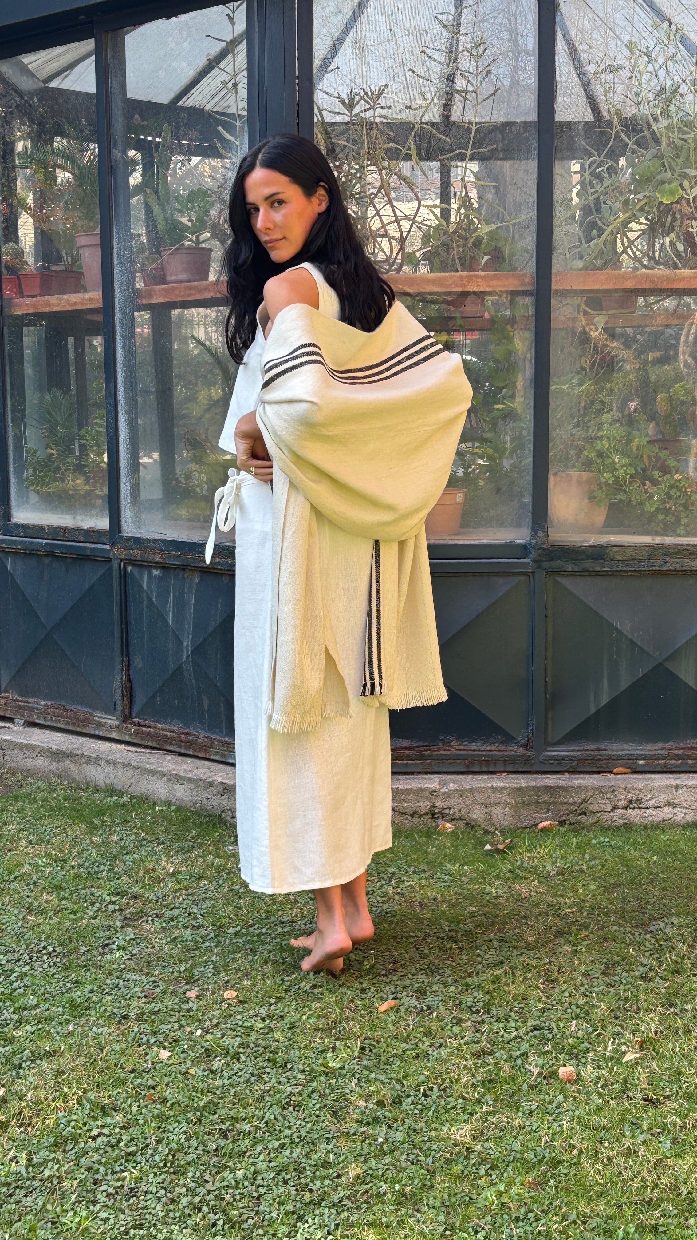 Echarpe 100% Alpaca Blanco