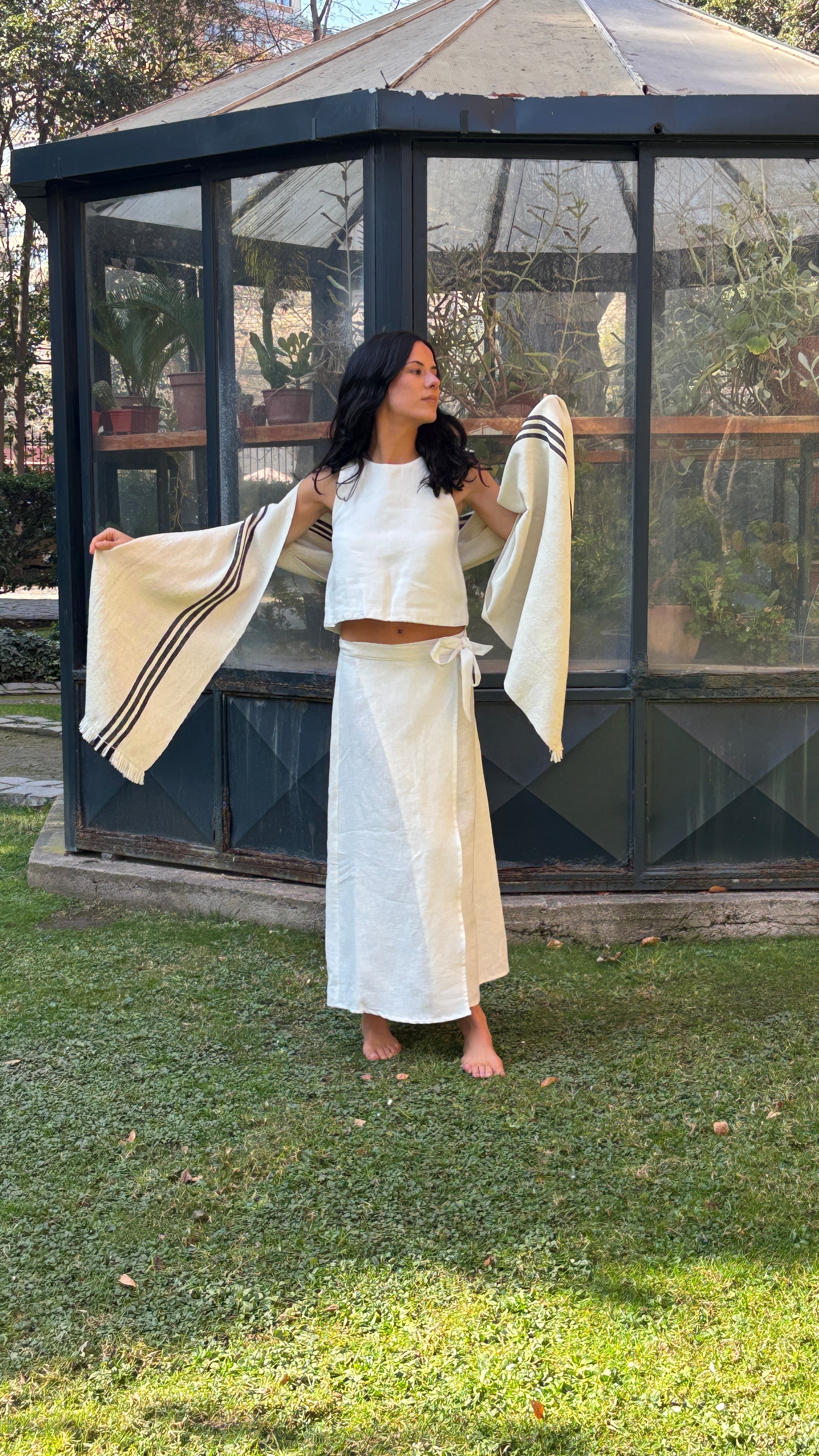 Echarpe 100% Alpaca Blanco