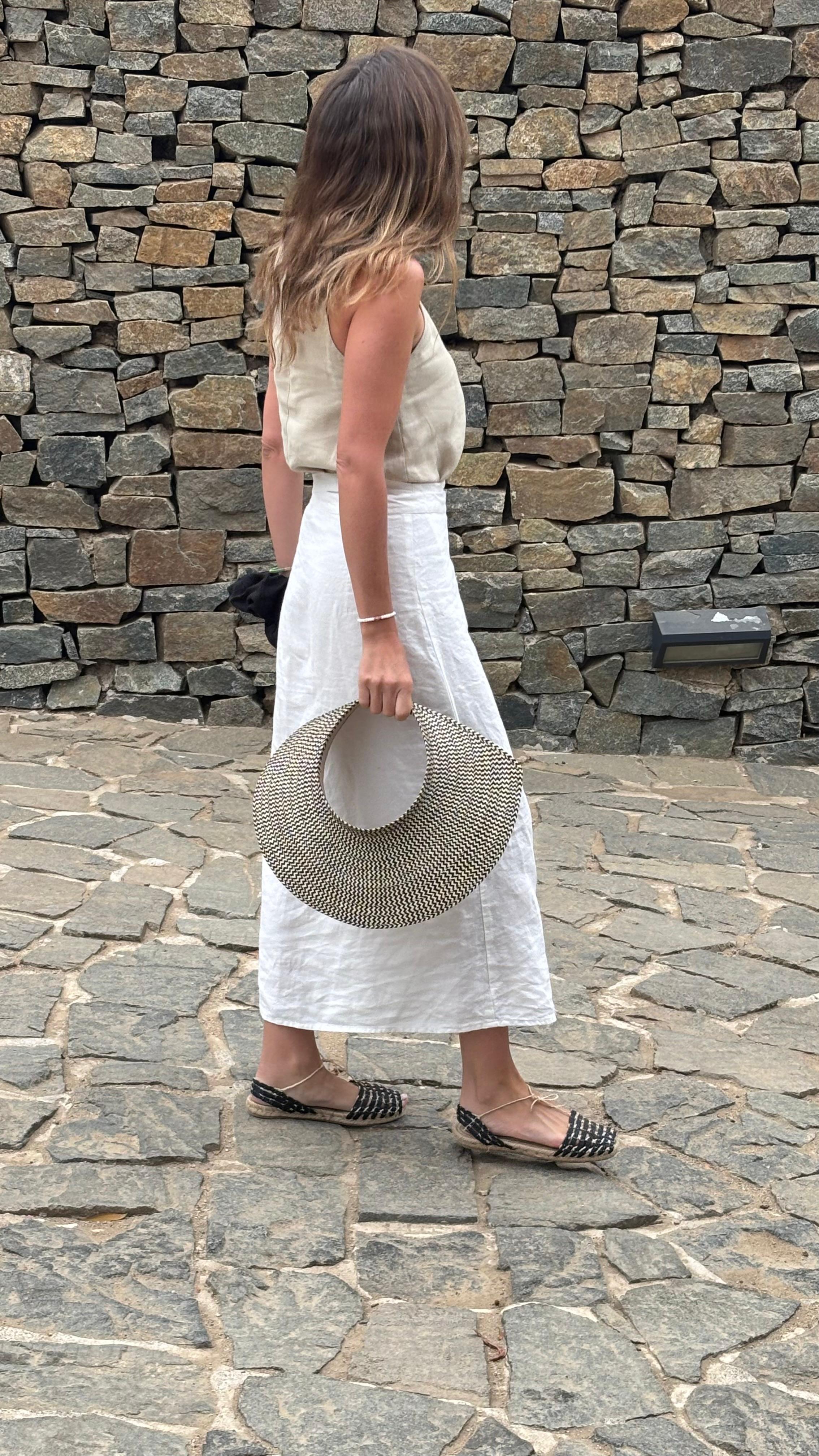 Pollera Silvestre Blanco 100% Lino