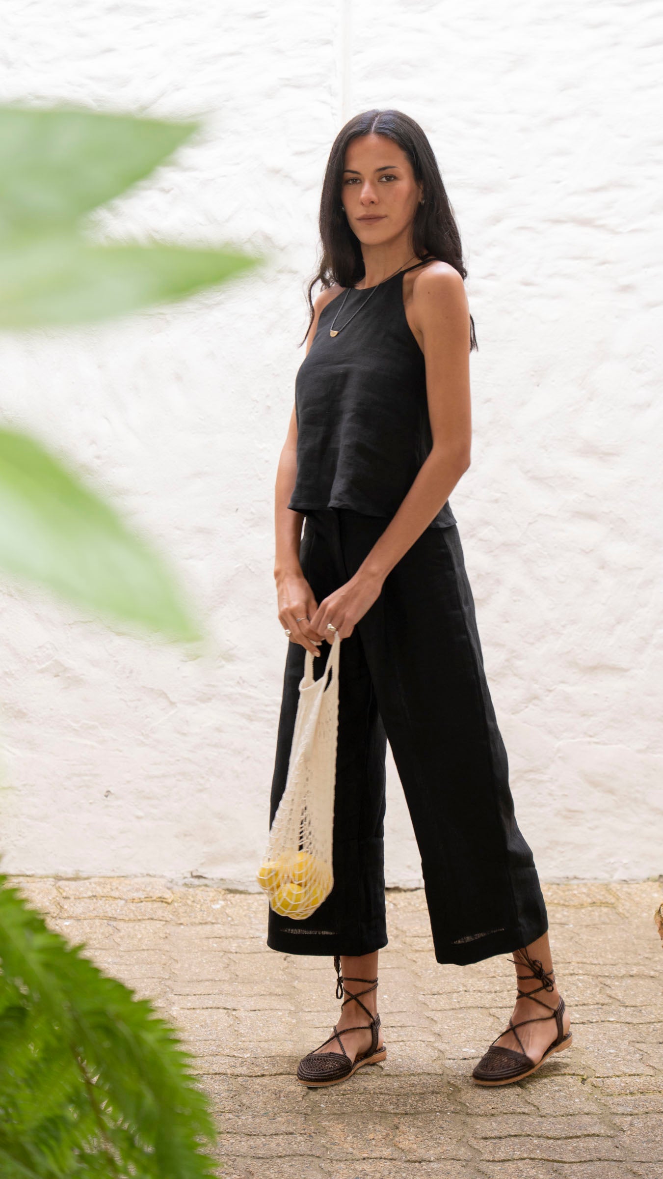 Top Brisa Lino - Negro