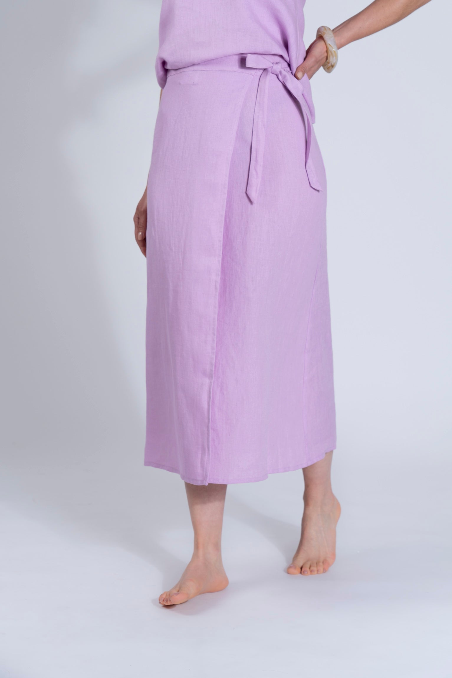 Pollera Silvestre Rosada 100% Lino