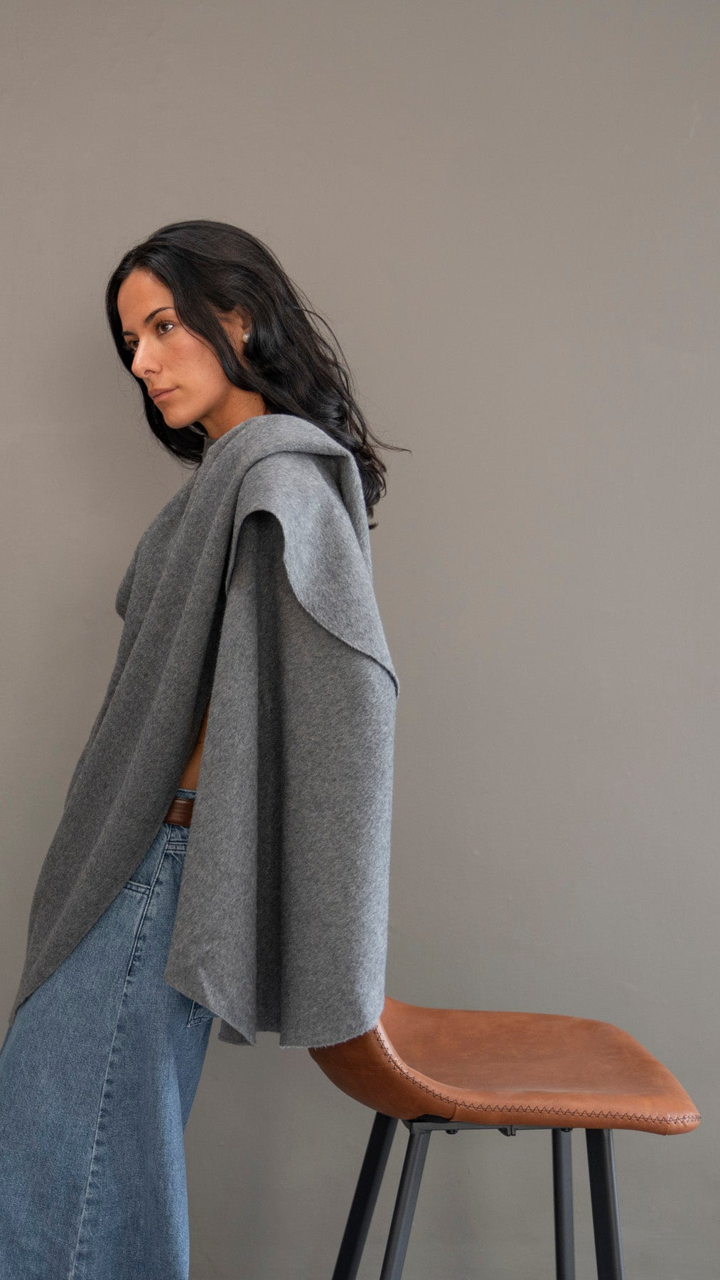 Ruana Baby Alpaca 01 | Gris