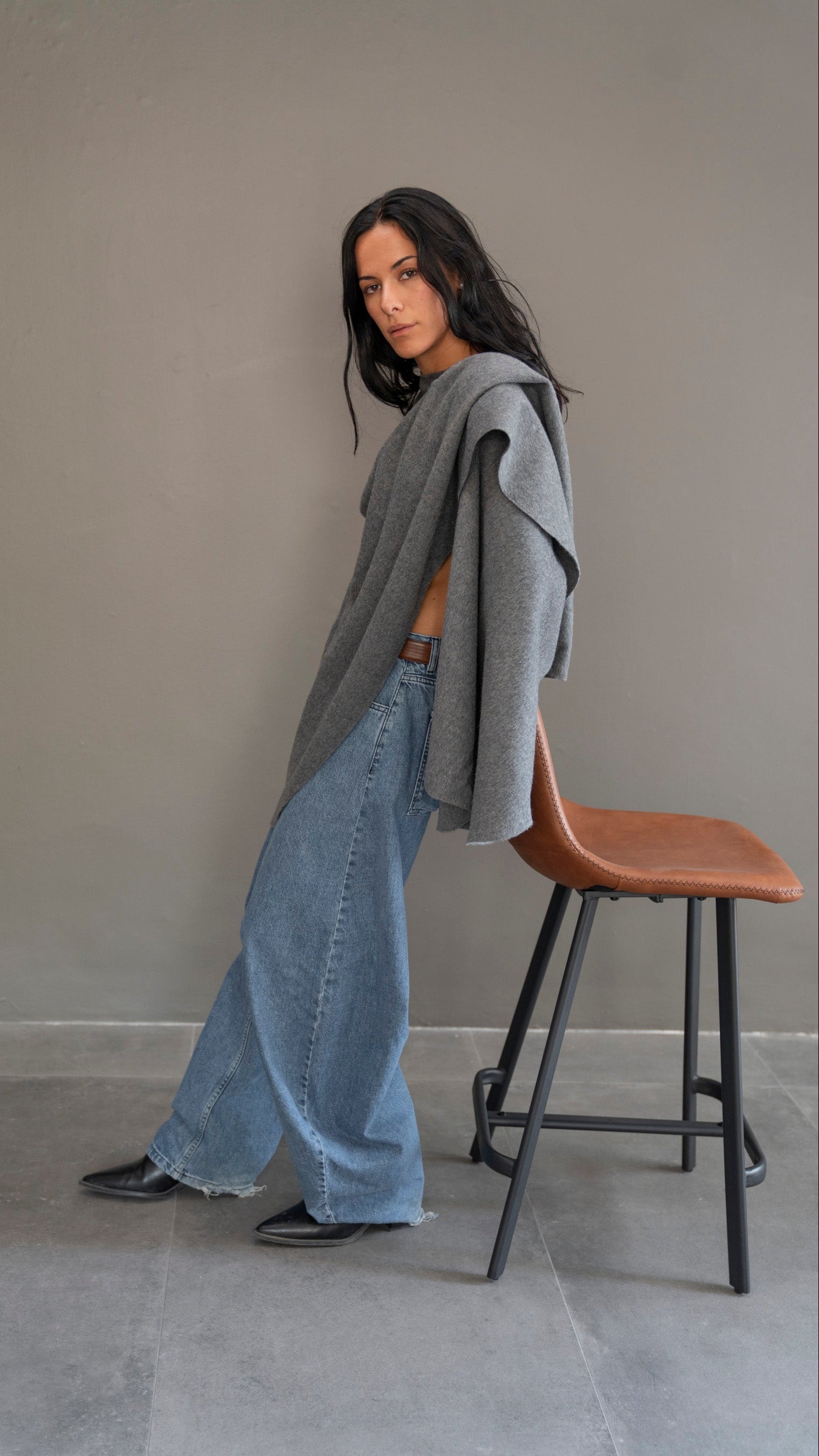 Ruana Baby Alpaca 01 | Gris