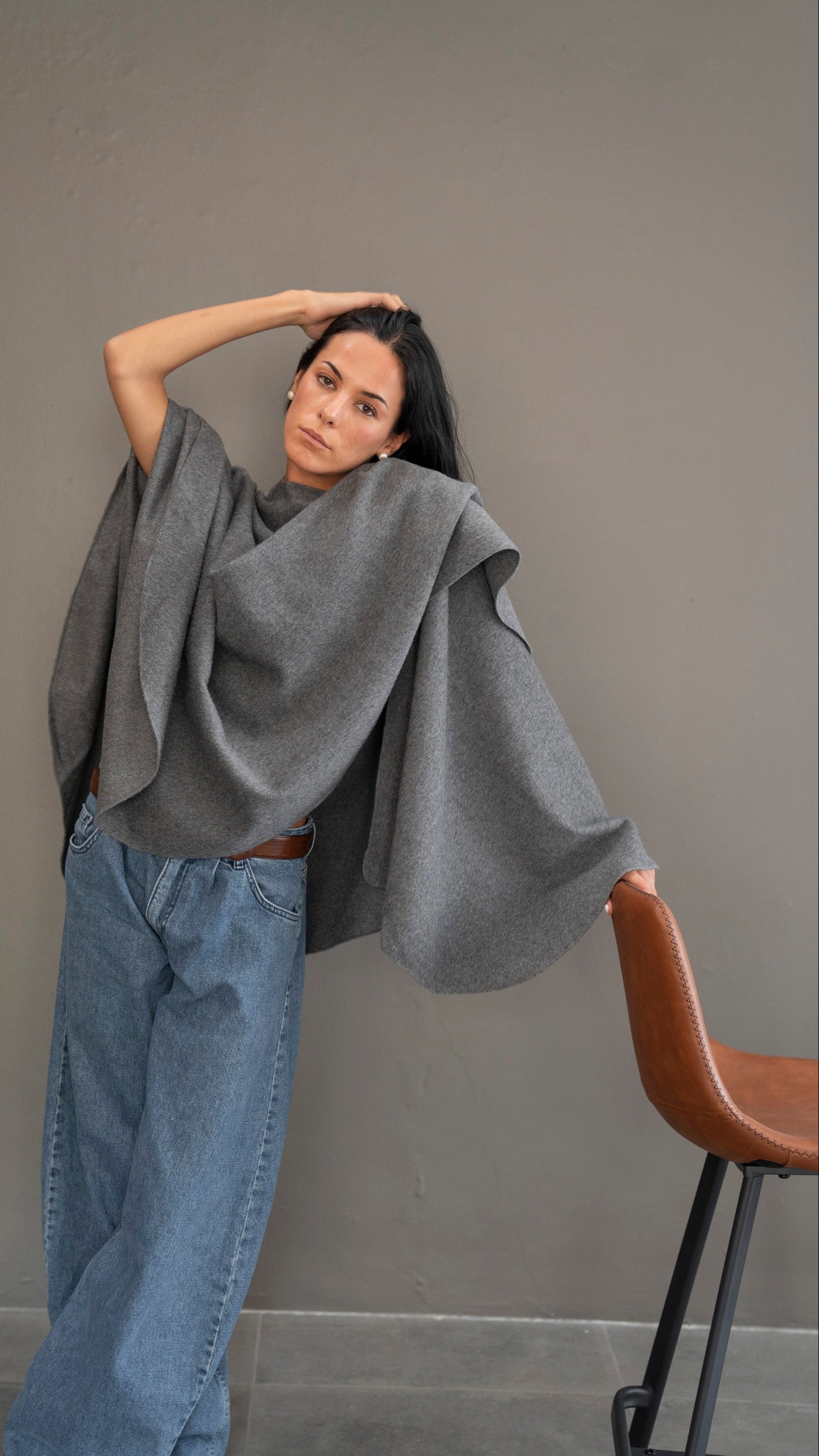 Ruana Baby Alpaca 01 | Gris