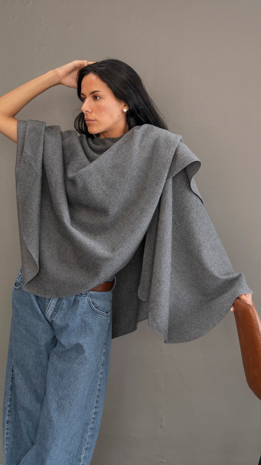 Ruana Baby Alpaca 01 | Gris