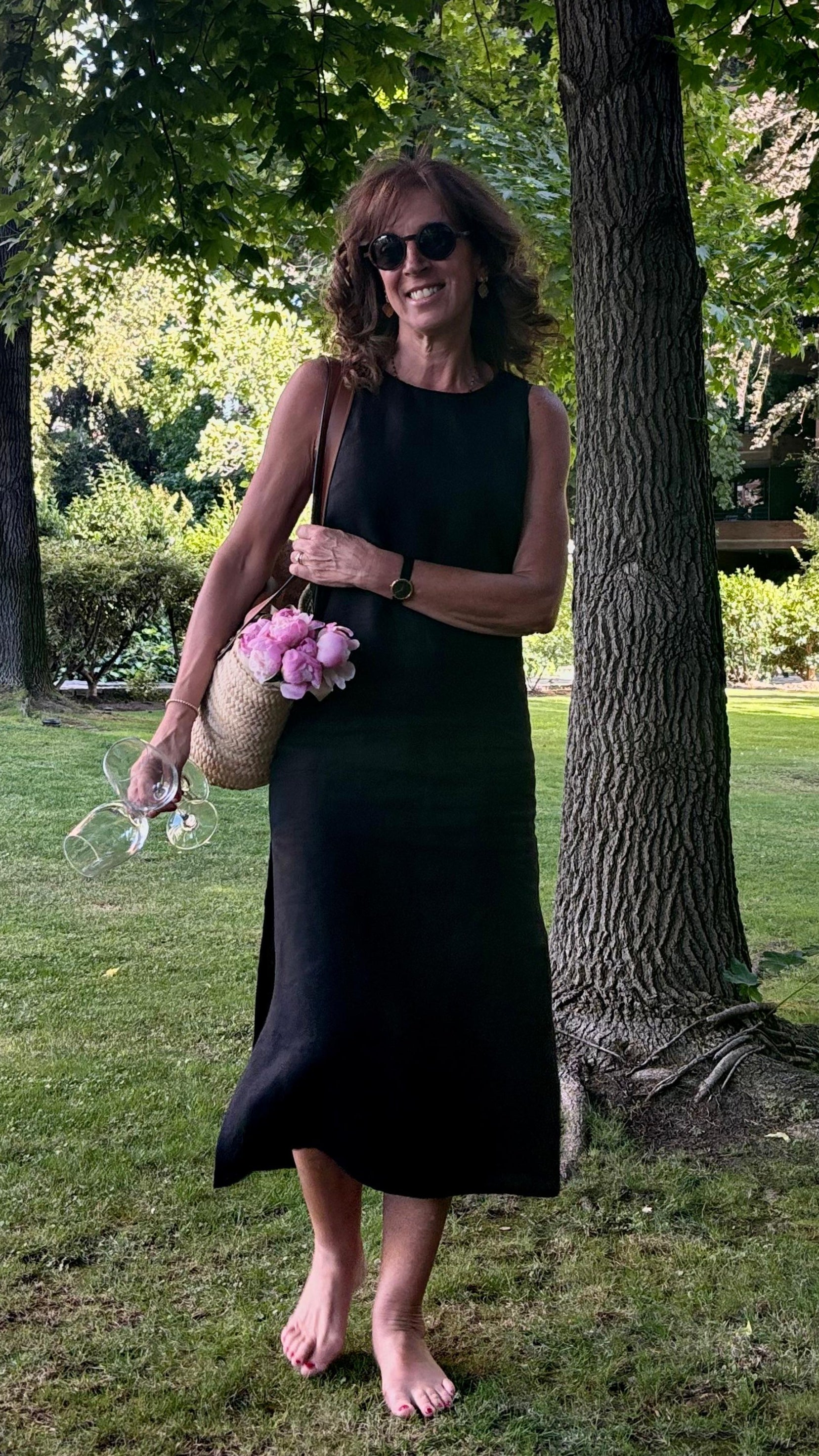 Vestido Gardenia Negro 100% Lino