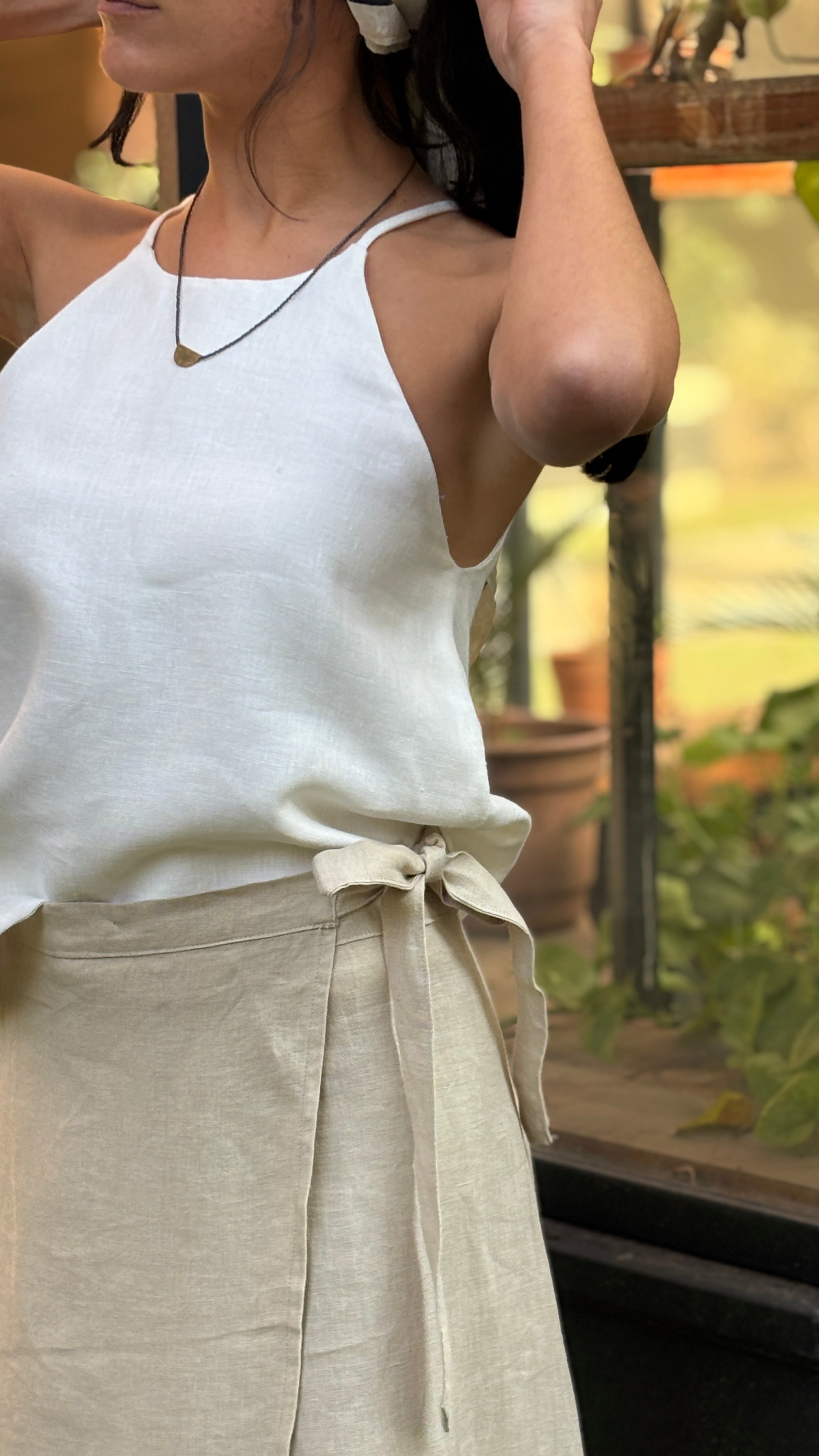 Pollera Silvestre Arena 100% Lino