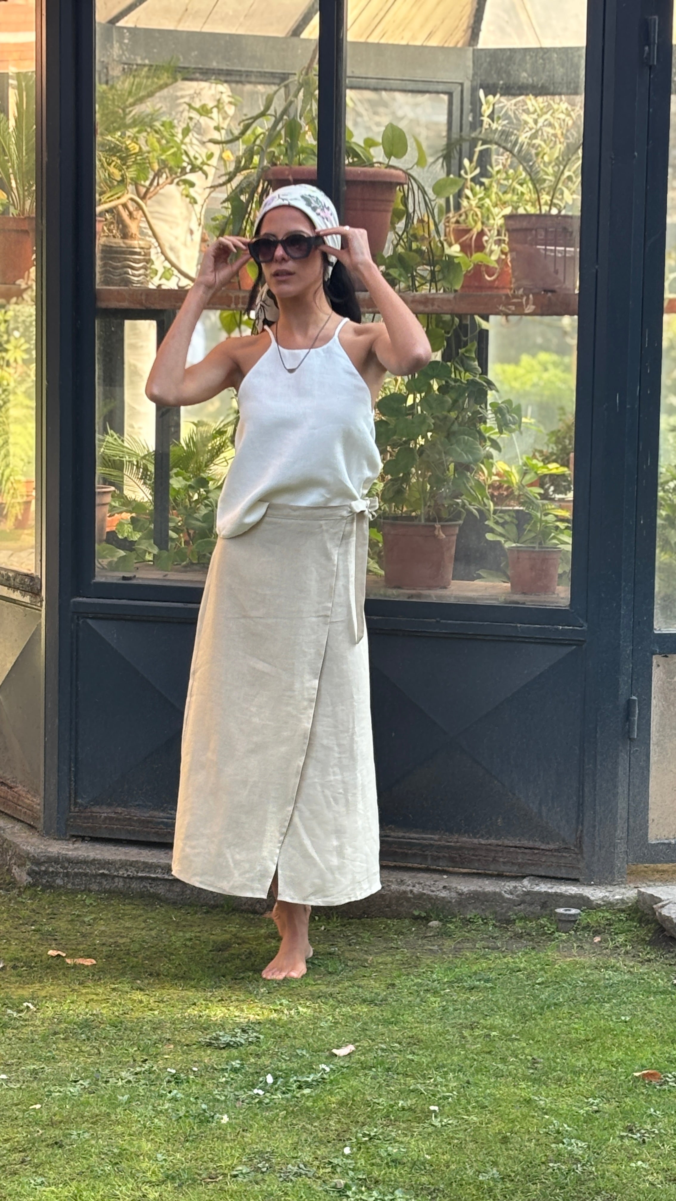 Pollera Silvestre Arena 100% Lino