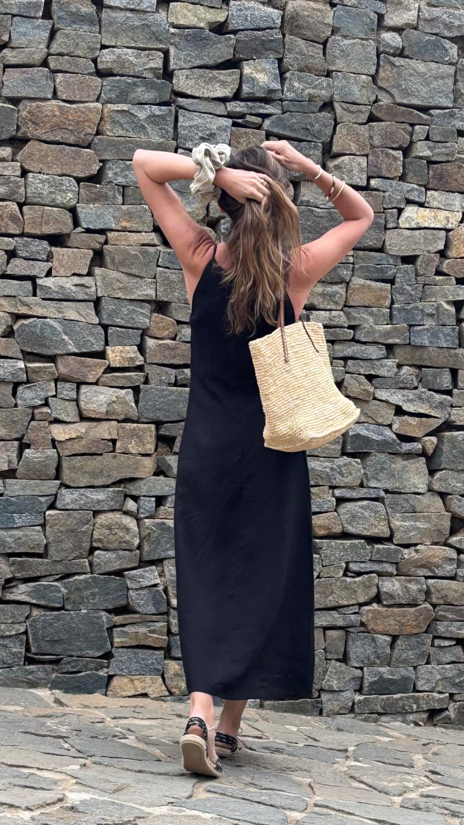 Vestido Dalia Negro 100% Lino