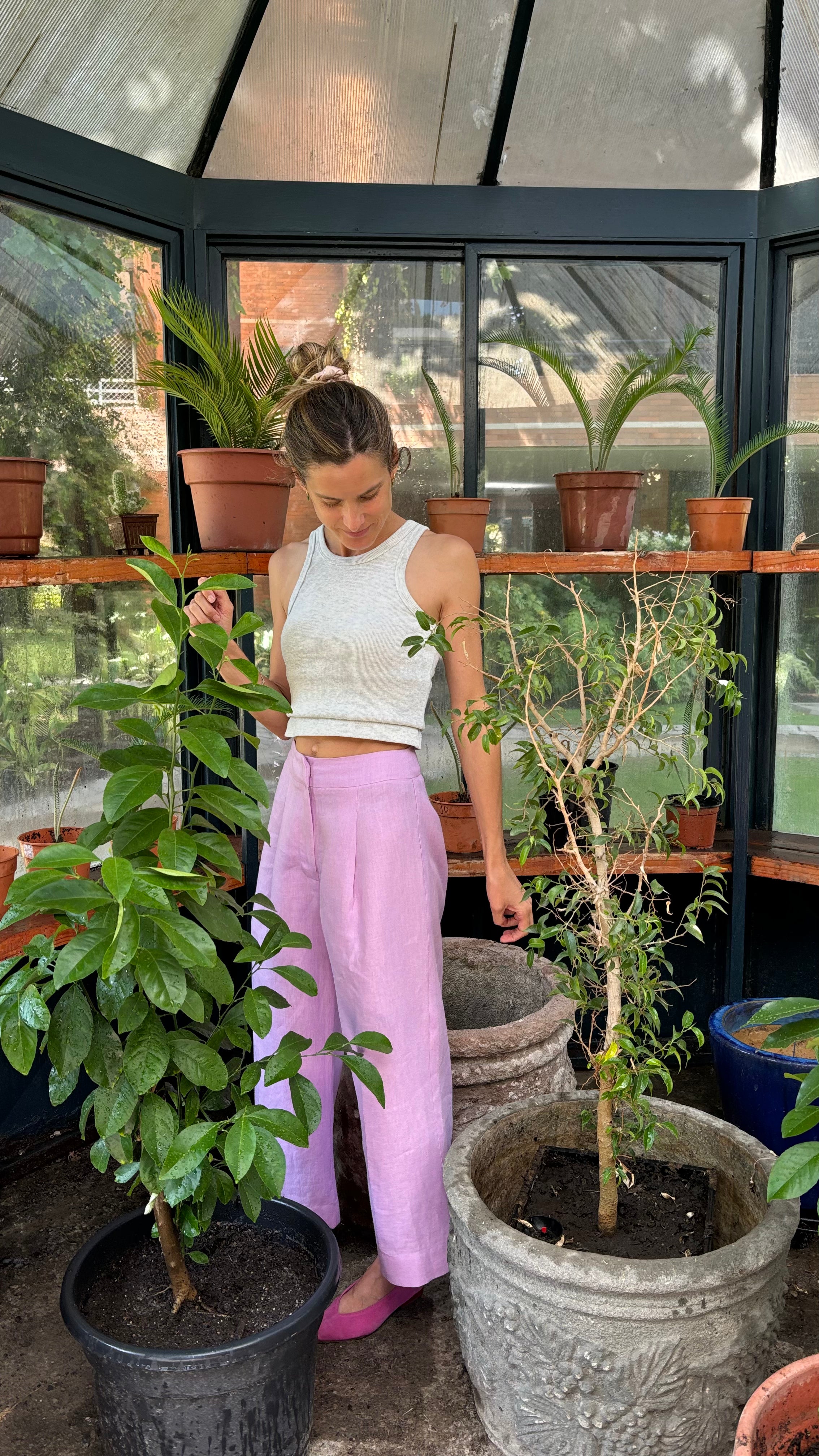 Pantalones Sauce Rosado 100% Lino