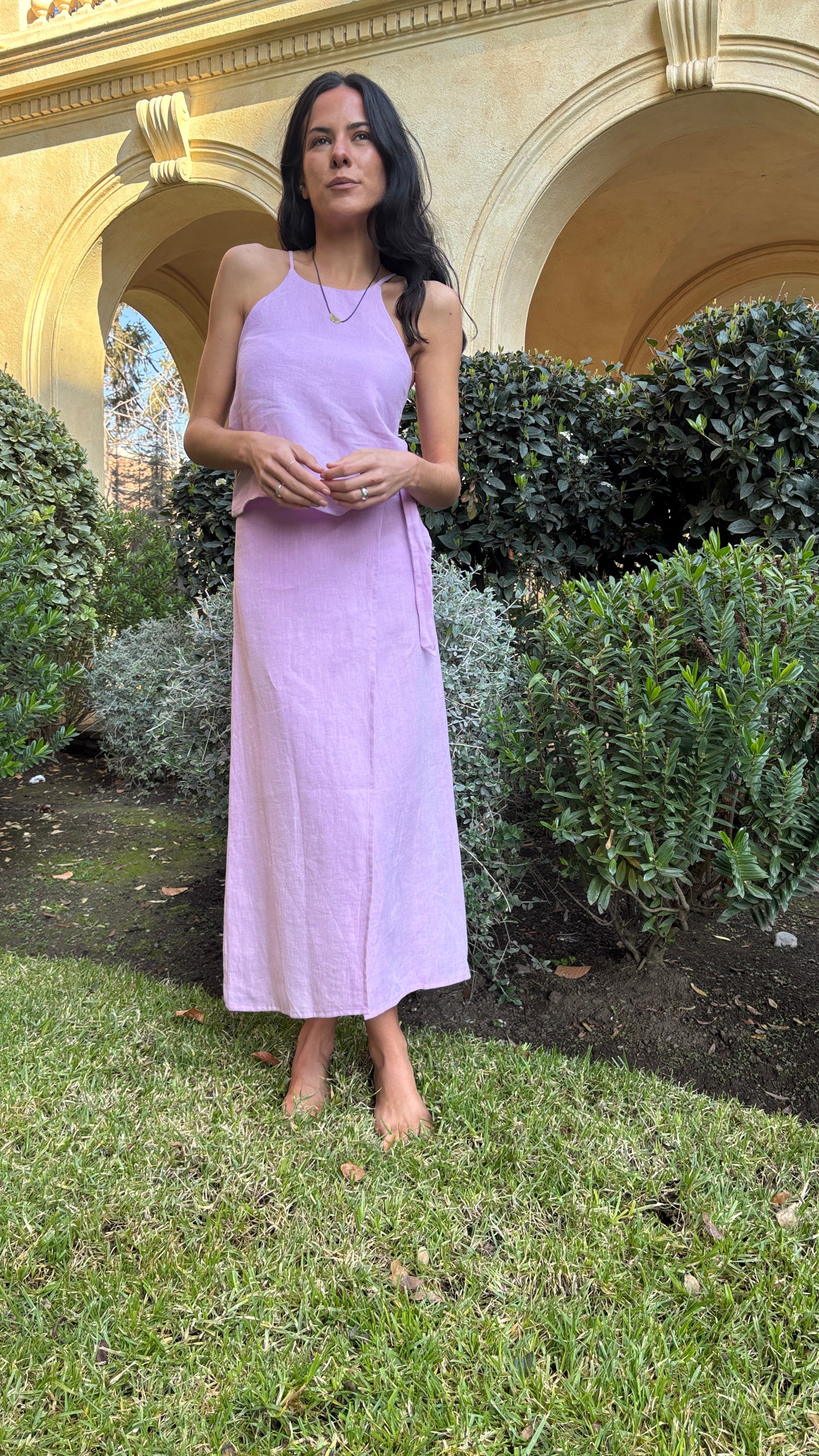 Top Jacinto Rosado 100% Lino