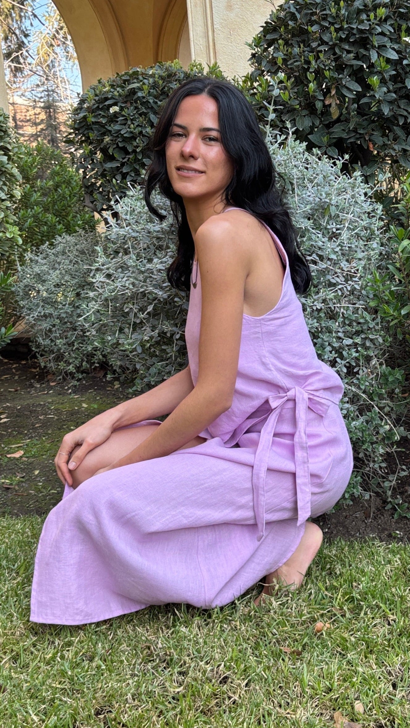 Pollera Silvestre Rosada 100% Lino