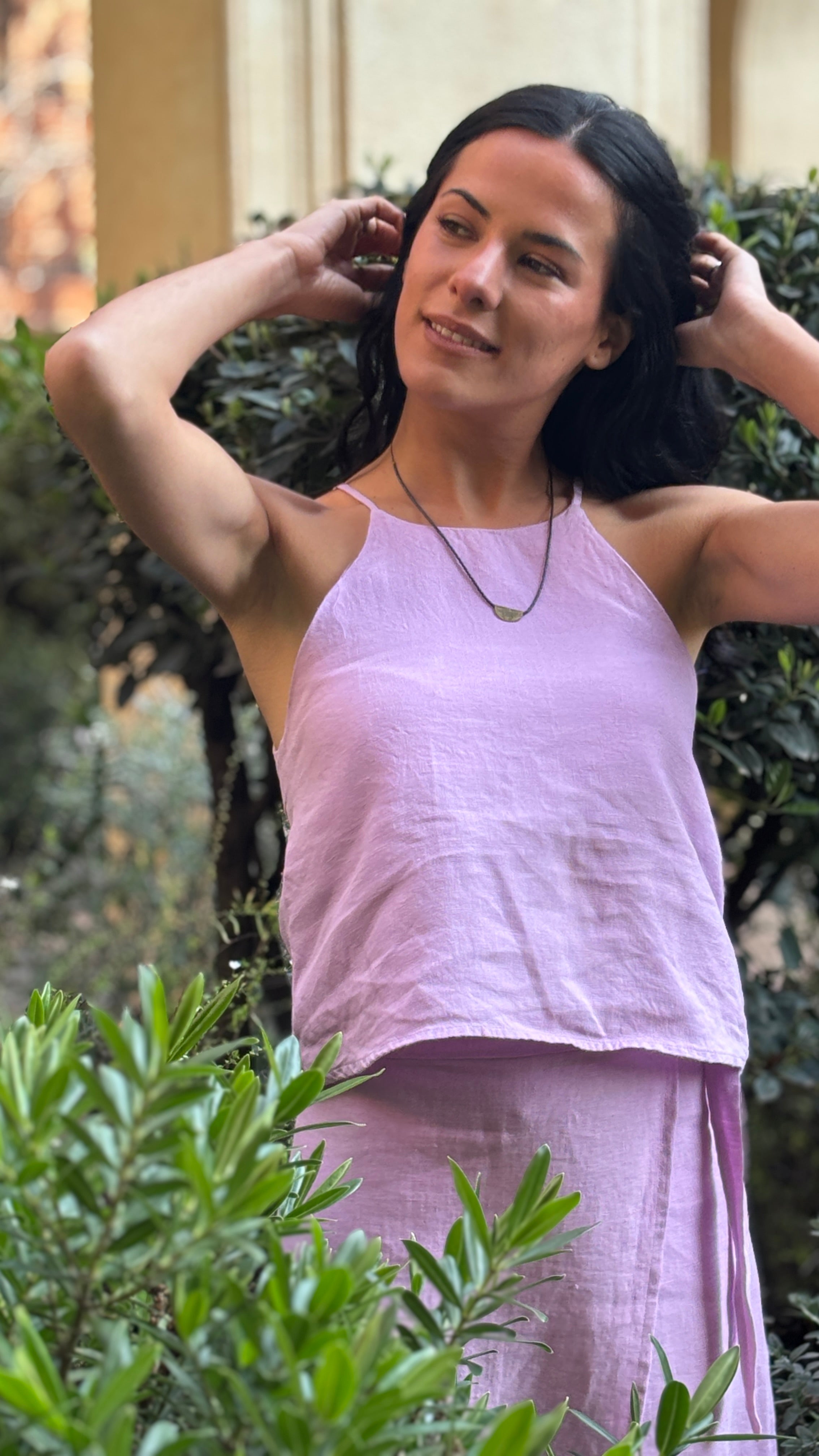 Top Jacinto Rosado 100% Lino