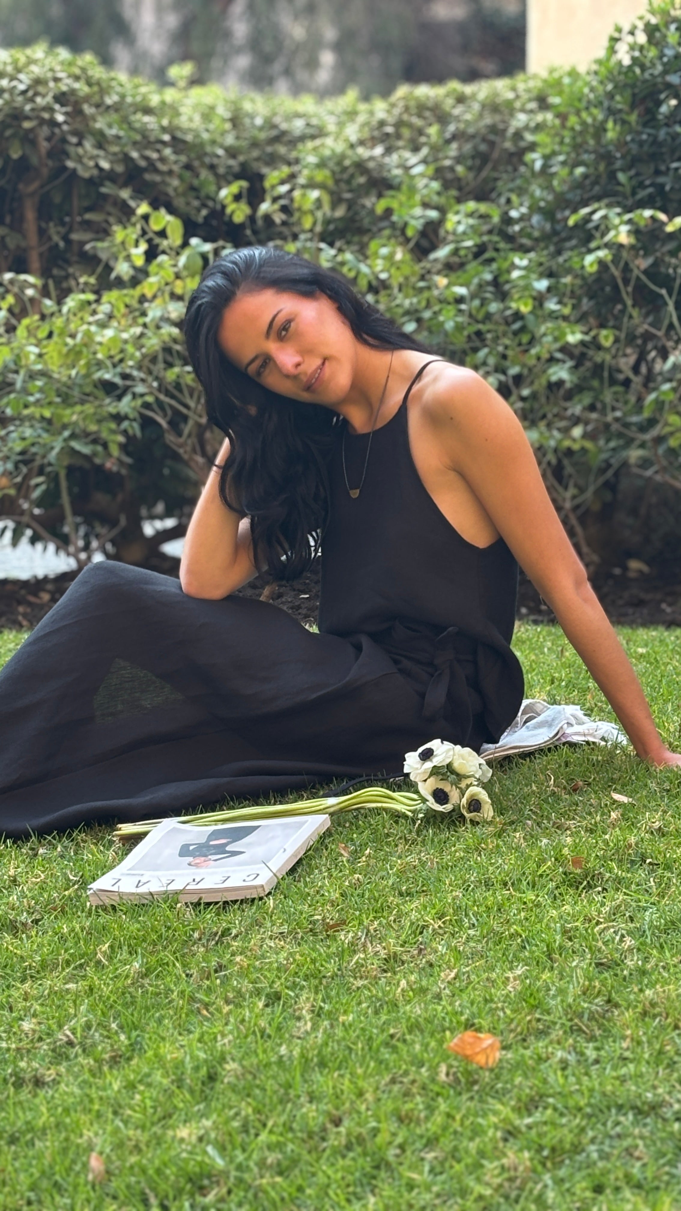 Pollera Silvestre Negro 100% Lino