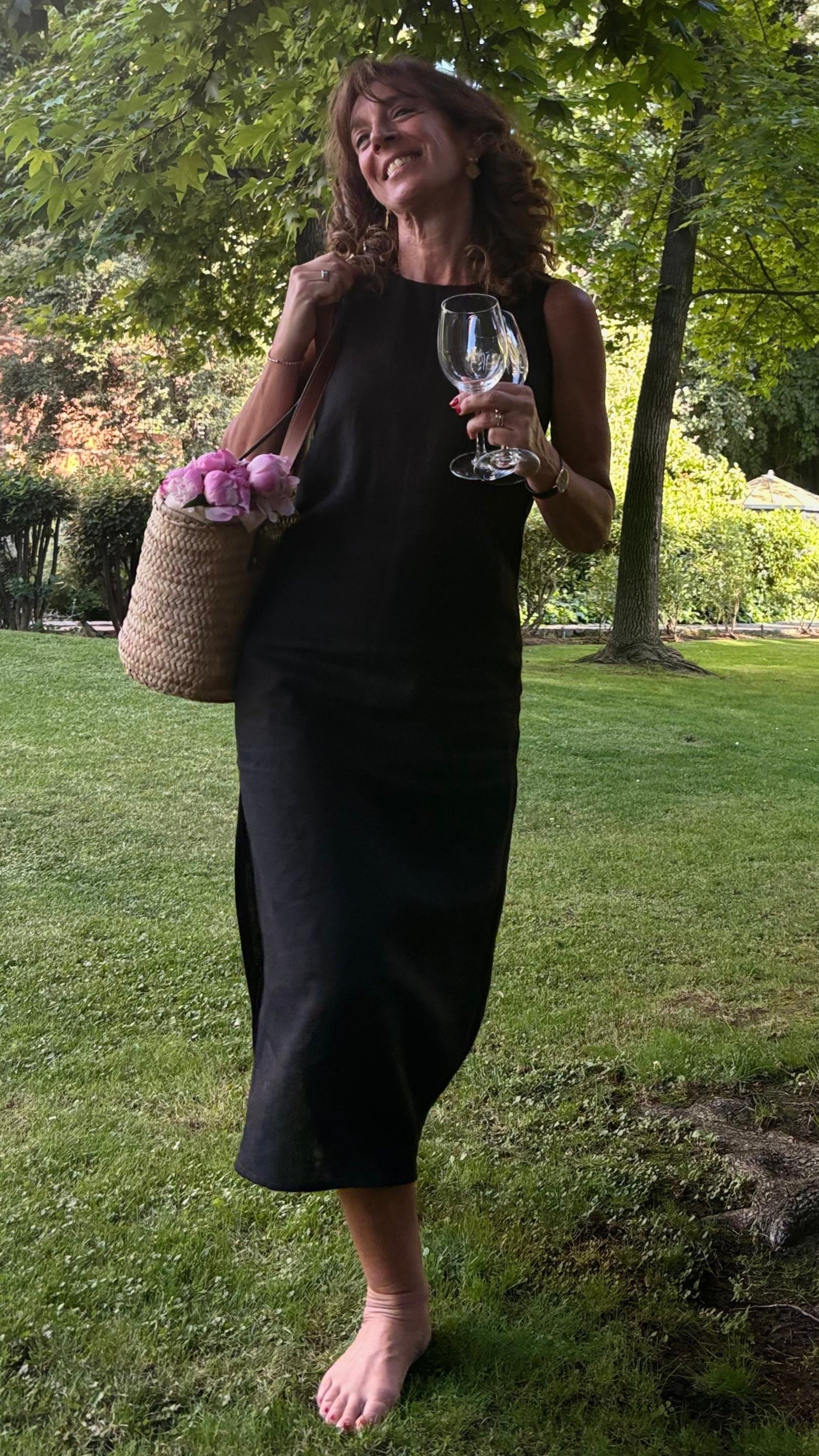 Vestido Gardenia Negro 100% Lino