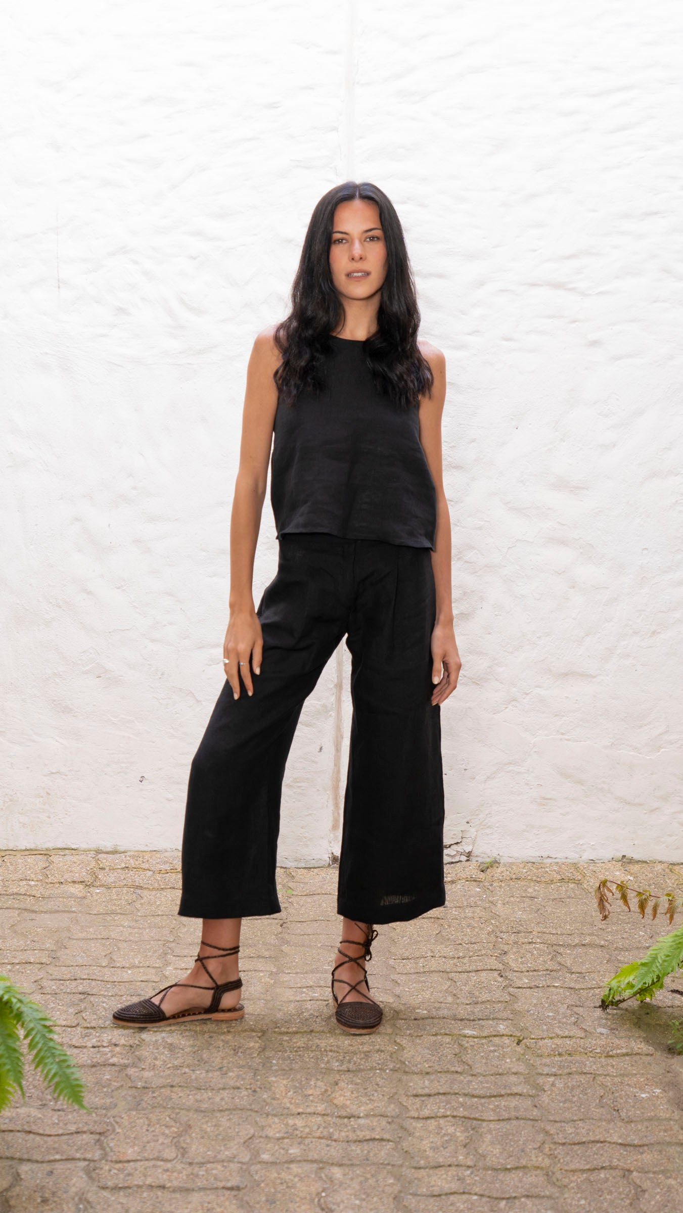 Top Brisa Lino - Negro