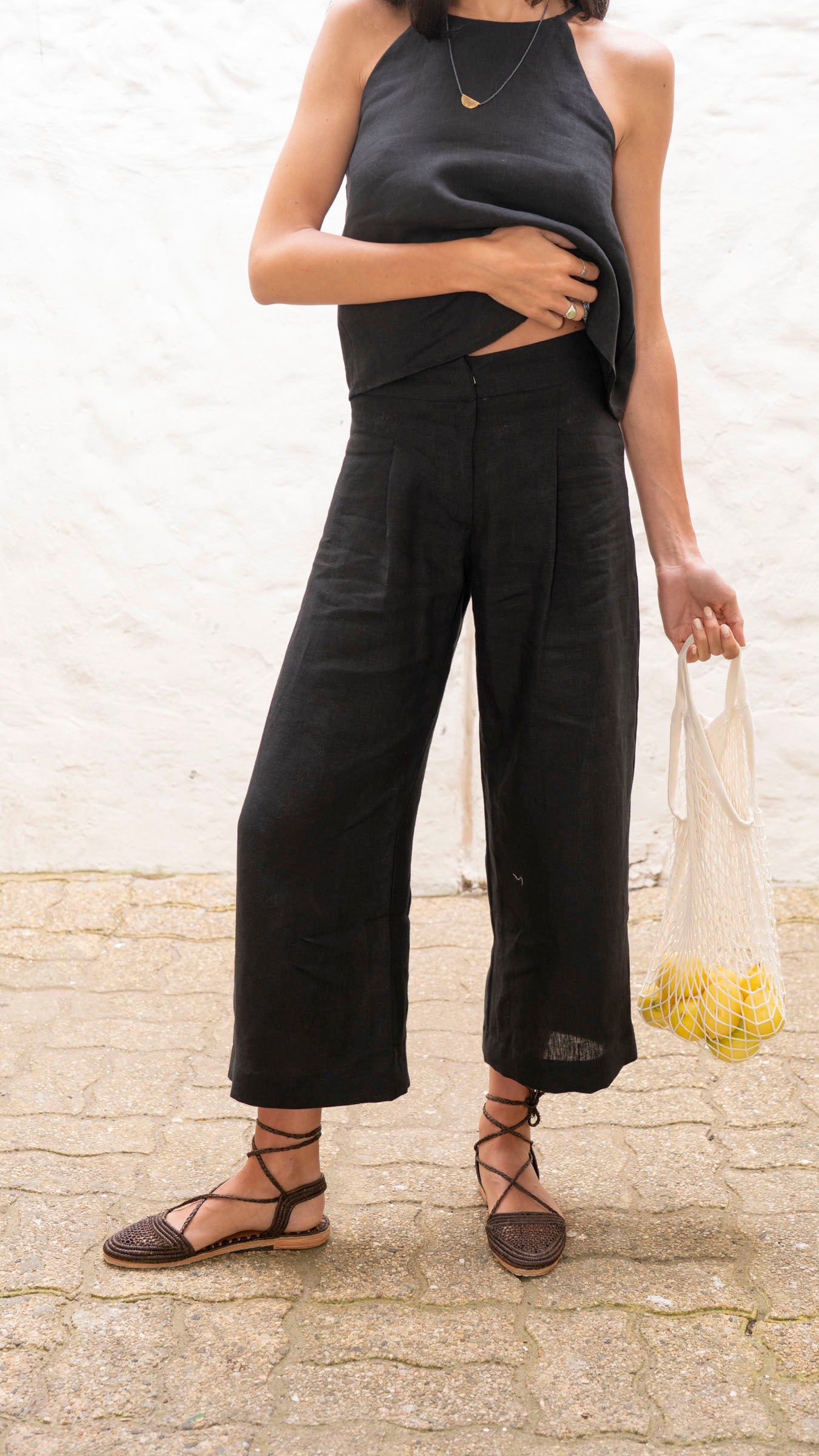 Pantalón Sauce Lino - Negro