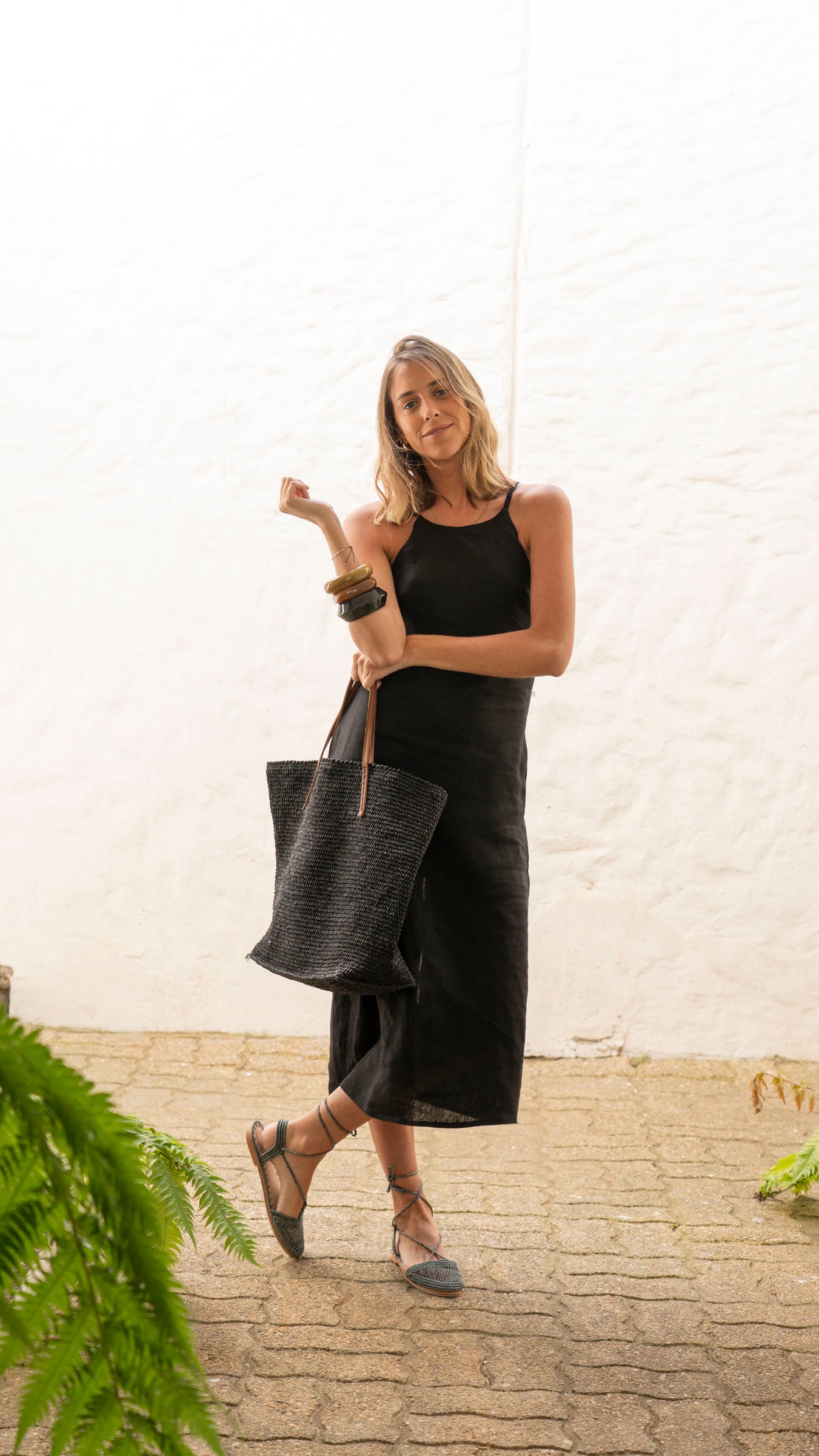 Vestido Costa Lino - Negro