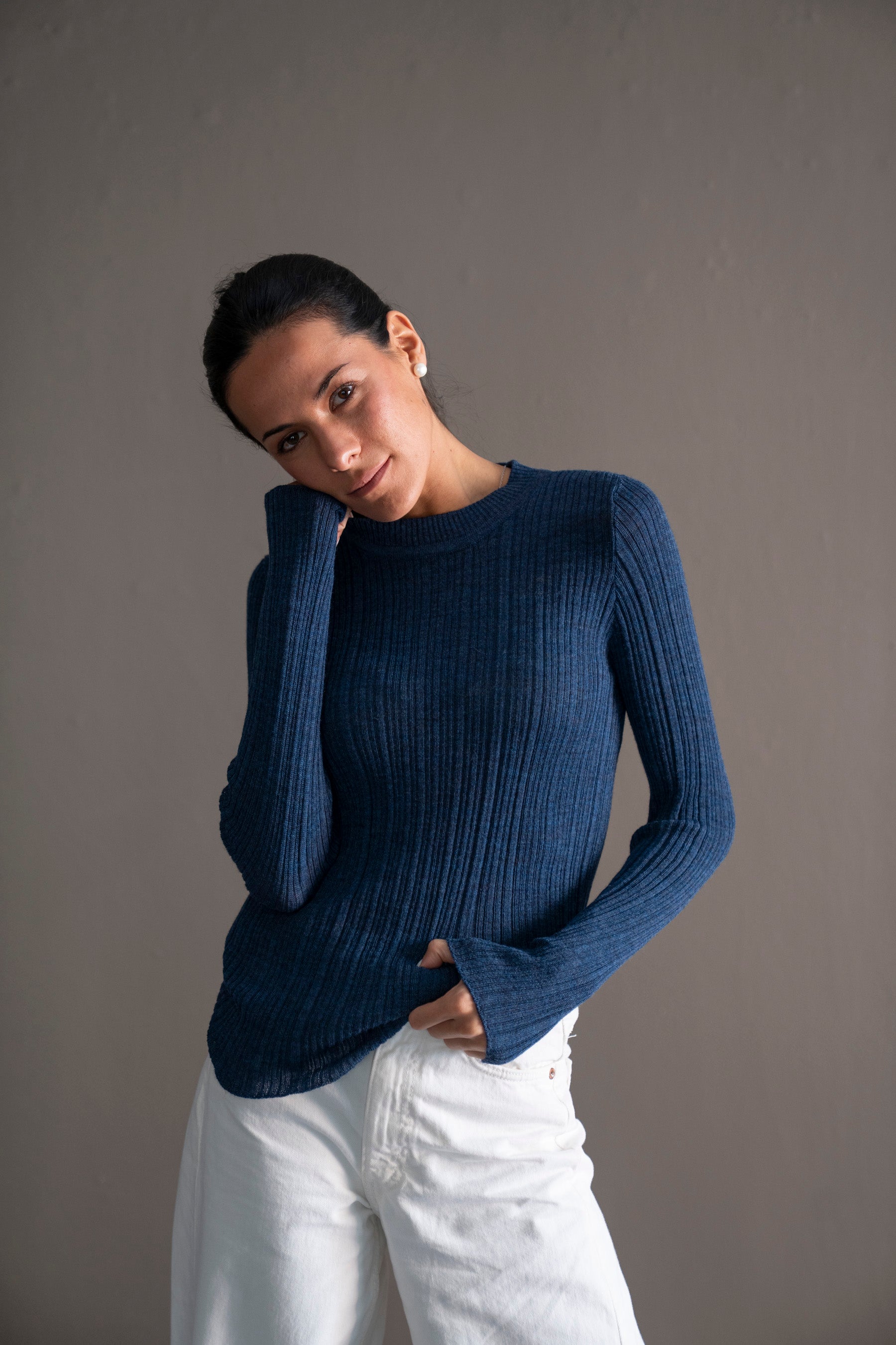 Top Punto Baby Alpaca 01 | Azul
