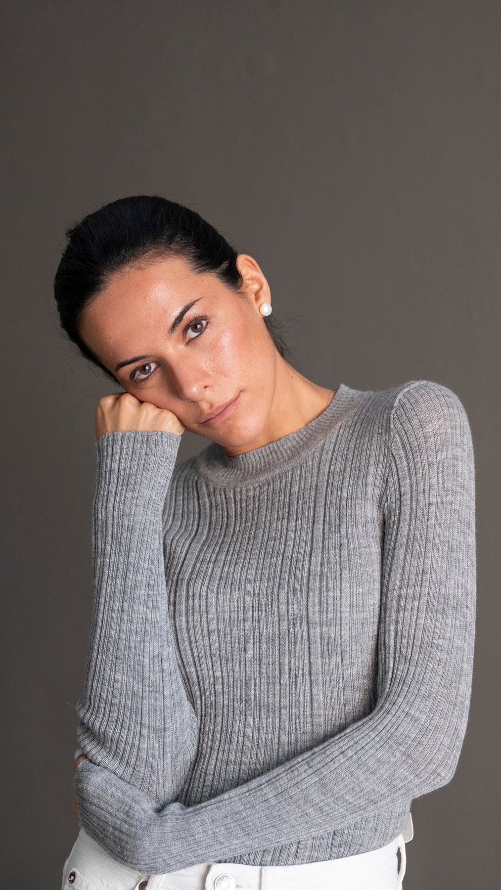 Top Punto Baby Alpaca 01 | Gris