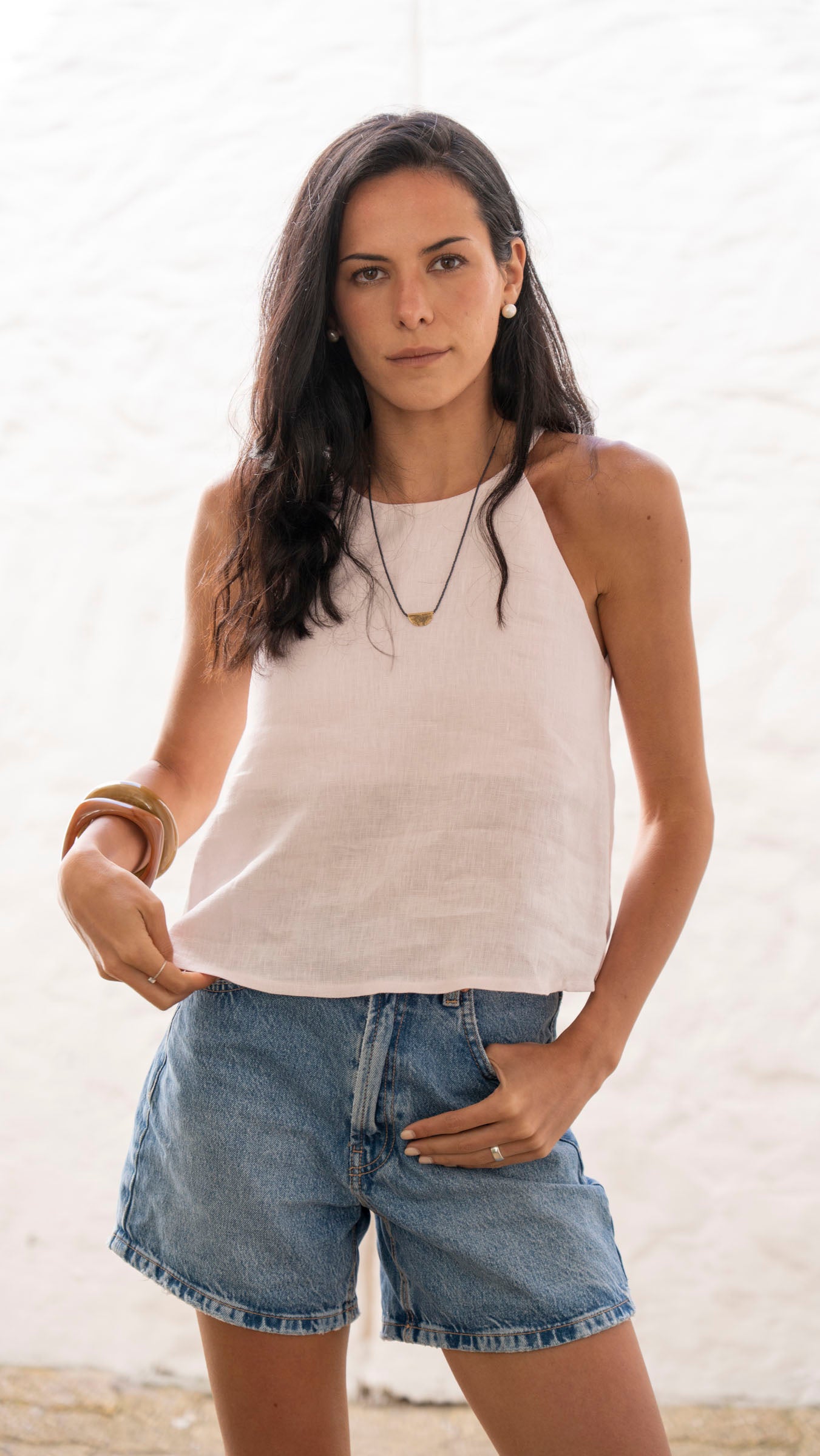 Top Brisa Lino - Rosado